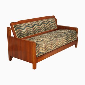 Sofá cama Art Déco de nogal, años 20