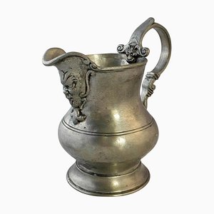 19th Century French Bacchus Pewter Pitcher Centerpiece