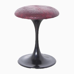 Tabouret Trumpet Base Noir et Rouge, 1970s