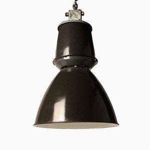 Lampada da soffitto industriale smaltata nera