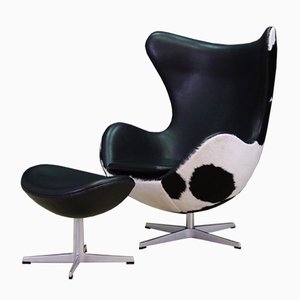 Mid-Century Danish Steel and Leather Lounge Chair by Arne Jacobsen for Fritz Hansen, 1980s