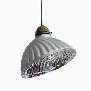 Lampada Diagonal Cut in vetro argentato specchiato di B & J, anni '40