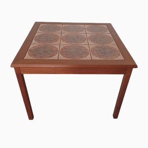 Danish Ceramic and Teak Coffee Table, 1960s