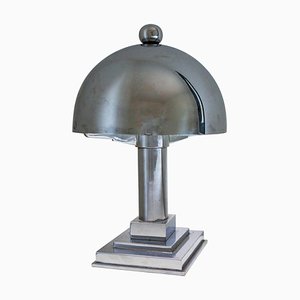 Lámpara de mesa Art Déco de cromo, años 30