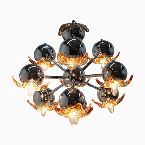 Large Space Age Style Murano Glass Sputnik Chandelier, 1970s