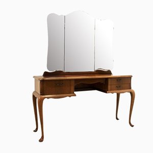 Dutch Mahogany Dressing Table with Mirror, 1950s