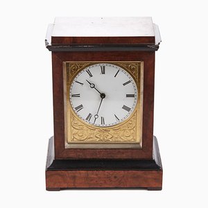 Antique Burr Walnut Ebonized Cased Desk Clock from Baldwin of Loughborough