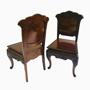 Antike chinesische geschnitzte Stühle, 2er Set