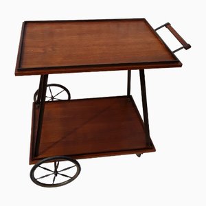 Vintage Teak und Messing Servierwagen, 1960er