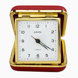 Reloj despertador de viaje de Europa, años 50