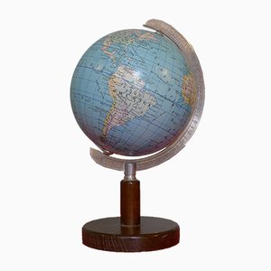 Art Deco Globe on Classic Dark Beech Stand from Columbus Oestergaard, 1970