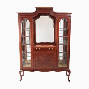 Antike Edwardianische Vitrine aus Mahagoni von Maple & Co