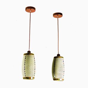 Oriental Ceramic Pendant Lamps, 1980s, Set of 2