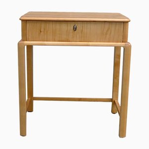 Consola o mesa de costura Art Déco vintage de arce