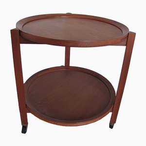 Dänischer Runder Mid-Century Teak Servierwagen von Sika Møbler, 1960er