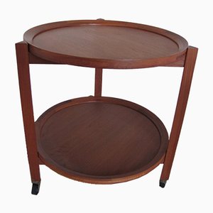 Mid-Century Danish Round Teak Trolley from Sika Møbler, 1960s