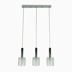 Lustre Mid-Century en Verre et en Chrome de Hillebrand Lighting