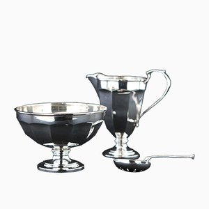 925 Sterling Silver Milk and Sugar Set, 1920s, Set of 3
