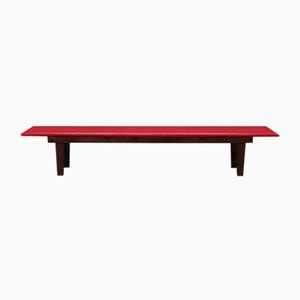 Vintage Danish Red Eco-Leather Bench, 1990s