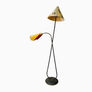 Mid-Century Brass Witch Hat Floor Lamp, 1950s