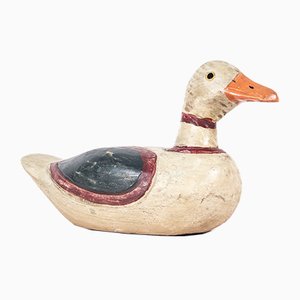 Large Antique Handmade Wooden Duck
