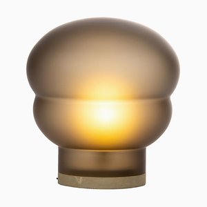 Medium Kumo Lamp in Smoky Grey Acetato with Taupe Base