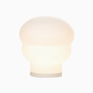 Mittelgroße Kumo Lampe aus weißem Acetato mit weißem Sockel