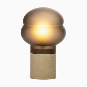 Kumo High Lamp in Smoky Grey Acetato with Taupe Base
