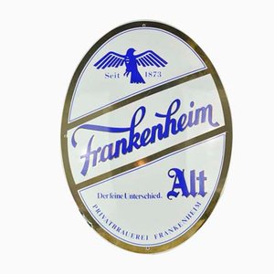 Cartel Frankenheim de metal esmaltado, años 60