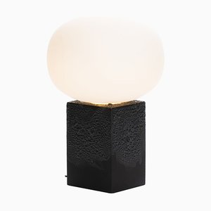 Magma One Low Lamp in White Acetato with Black Base by Ferréol Babin