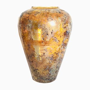 Vase Mid-Century en Verre Irisé