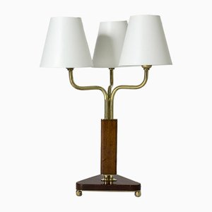 Mid-Century Swedish Mahogany Table Lamp, 1950s