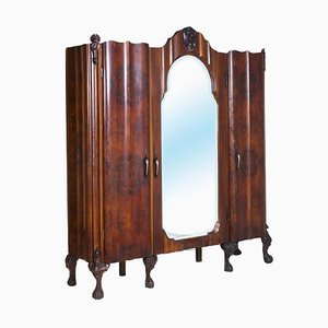 Large Antique Baroque Style Italian Hand Carved Walnut and Briar Cabinet from Testolini e Salviati