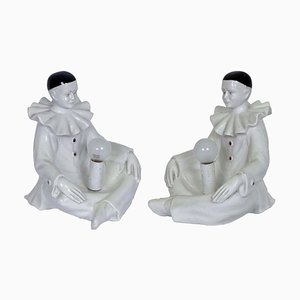 Ceramic Pierrot Figurine Table Lamp from Nove-Bassano, 1960s