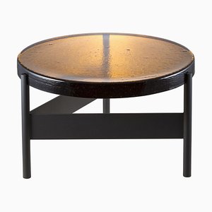 Large Alwa Two 5601AB Side Table with Amber Top & Black Base by Sebastian Herkner for Pulpo