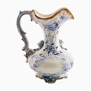Large Vintage Baroque Style Italian Porcelain Pitcher, 1930s