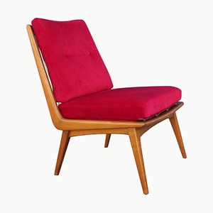 Oxblood Red Lounge Chair by Hans Mitzlaff for Soloform, 1950s