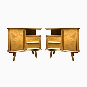 Art Deco German Maple Nightstands, 1930s, Set of 2