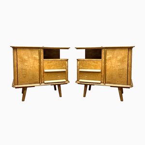 Art Deco German Maple Nightstands, 1930s, Set of 2