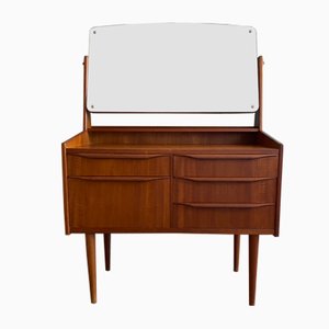 Scandinavian Teak Dressing Table with Swivel Mirror, 1960s