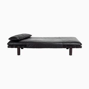 Pallet Daybed 4400LB-SS de cuero negro y montura negra de Sebastian Herkner para Pulpo