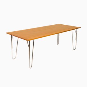 Mesa de comedor Mid-Century de madera de cerezo con patas en forma de lazo