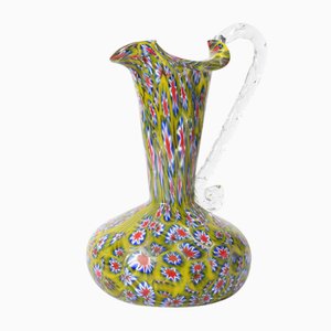 Mid-Century Italian Millefiori Glass Jug from Fratelli Toso