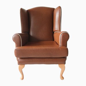 Set de Fauteuils à Oreilles Vintage Marron, 1960s
