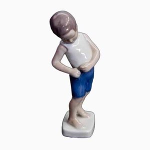 Antike Boy Figurine aus Porzellan von Bing & Grondahl
