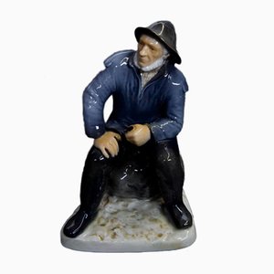 Nr. Mid-Century Figurine 1614 Fisherman en Porcelaine de Bing & Grondahl