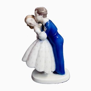 Vintage No. 2162 Youthful Boldness, Boy Stealing a Kiss from Girl Figurine from Bing & Grondahl