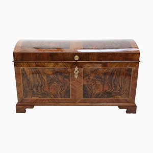 Antique Baroque Walnut Chest with Rounded Lid