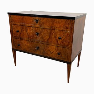 Small German Biedermeier Walnut Veneer Commode, 1820s