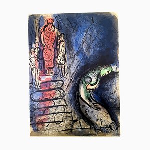 Marc Chagall - The Bible - Assuérus Sends Vasthi Away - Lithographie Originale 1960